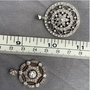 Two Beautiful 925 Sterling Silver Pendants with Cz